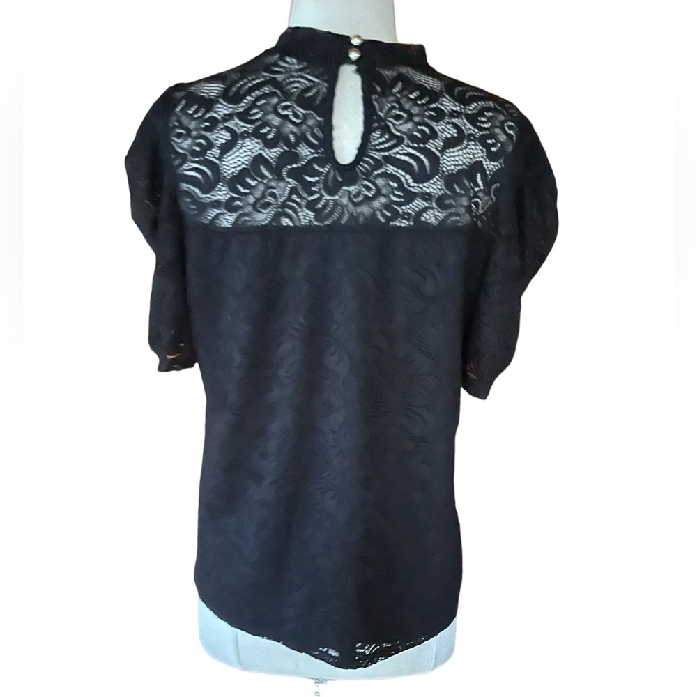Perseption Concept Lace Overlay Blouse - Picture 5 of 7